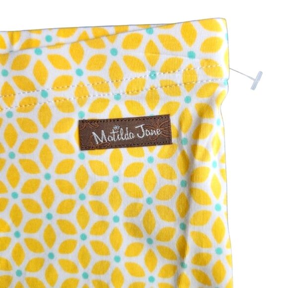 Matilda Jane Girls Yellow Green Square Sunshine Double Ruffle Shorties Size 10 - Picture 2 of 9